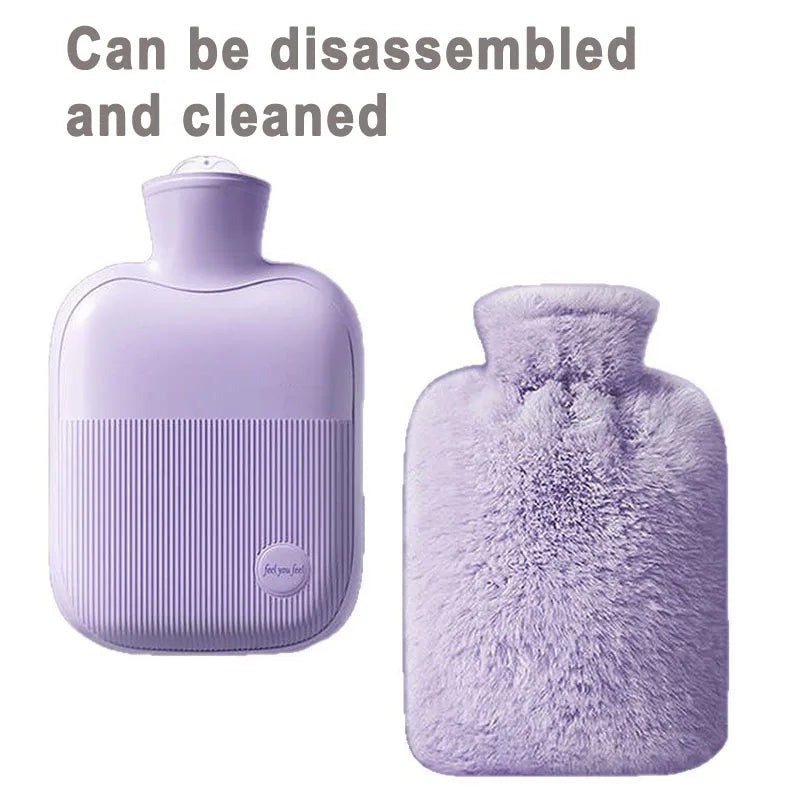 1/2PCS1000ML Soft Hand Warmer Hot Water Bag Bottles Removable Washable