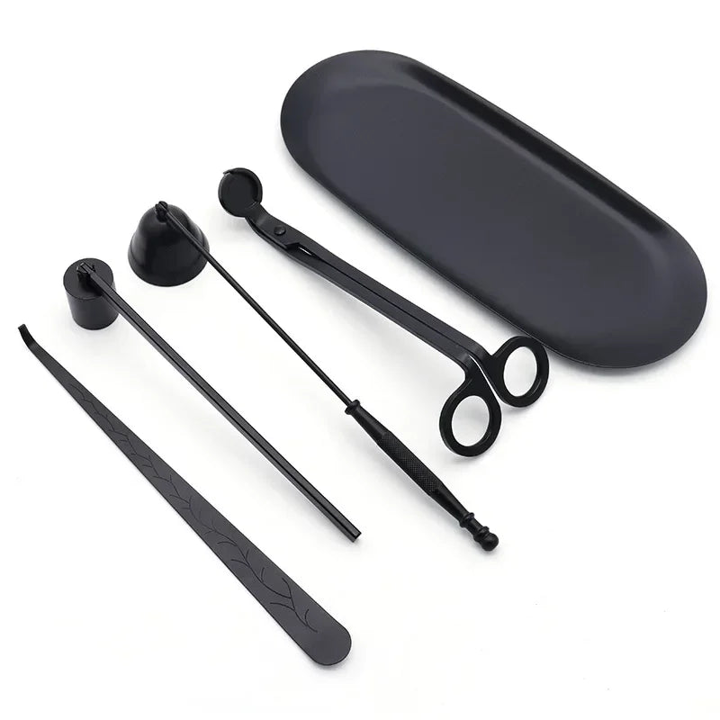 5 Styles Black Candle Extinguishers Scented Candle Trays, Scissors