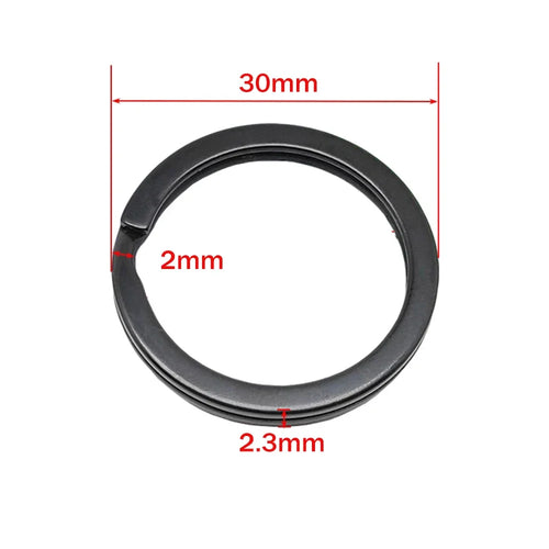 20Pcs Metal Black Flat Split Key Rings, DIY Keychain Rings for Home,