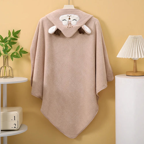 Baby Animal-Shaped Bathrobe, Quick-Absorbing Soft Hooded Bath Towel
