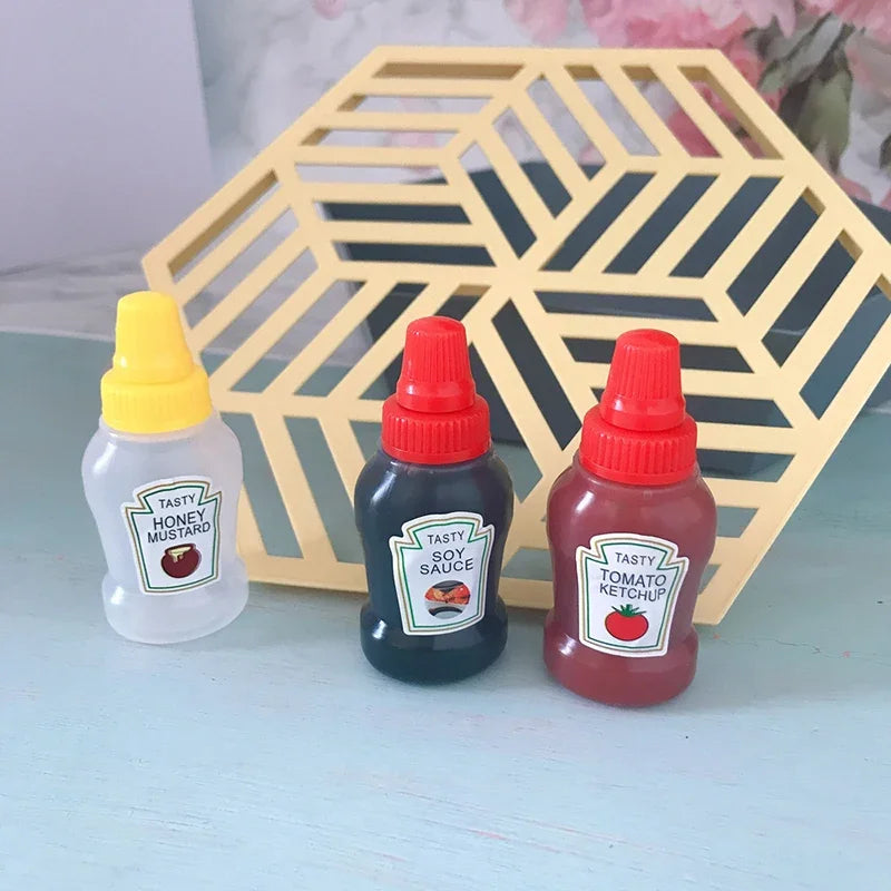 Mini Condiment Squeeze Bottles 25ml Honey/Ketchup/Soy