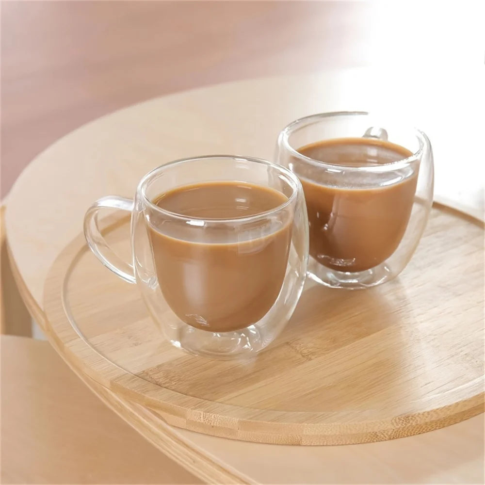 250ml Premium Double-Walled Borosilicate Glass Coffee Mug