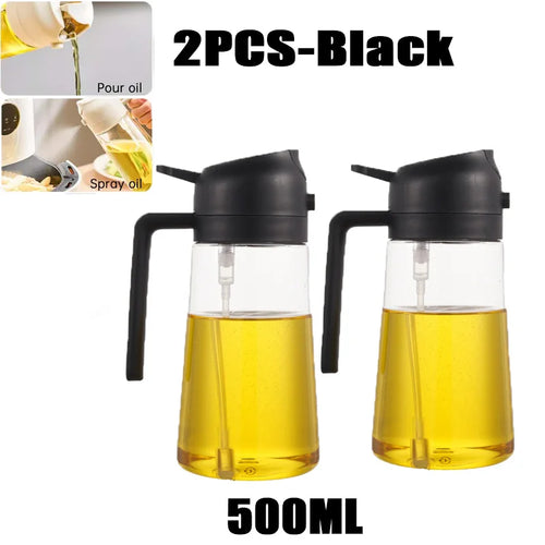 2in1 500ml Plastic Kitchen Oil Sprayer Spray Oil Olive Spray Bottle
