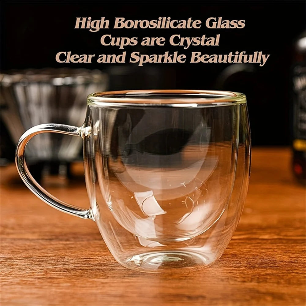 250ml Premium Double-Walled Borosilicate Glass Coffee Mug