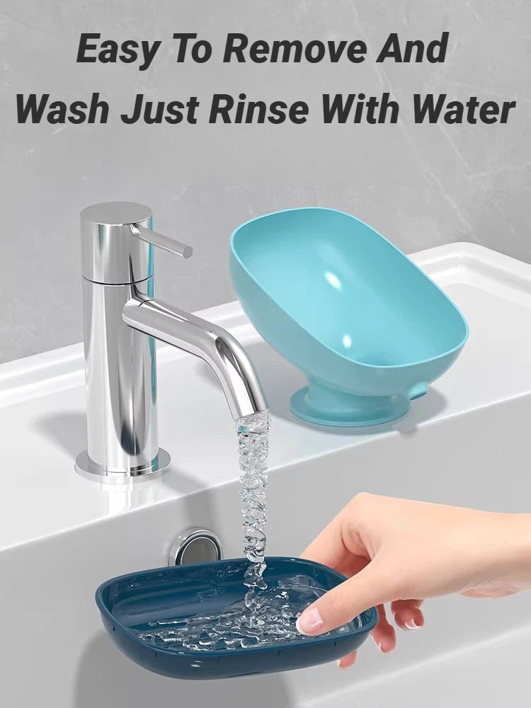 Self Draining Soap Holder Super Suction Cup Portable Storage Container