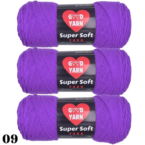 190g x 3 Pcs Soft & Cozy Multicolored Acrylic Yarn for Crocheting