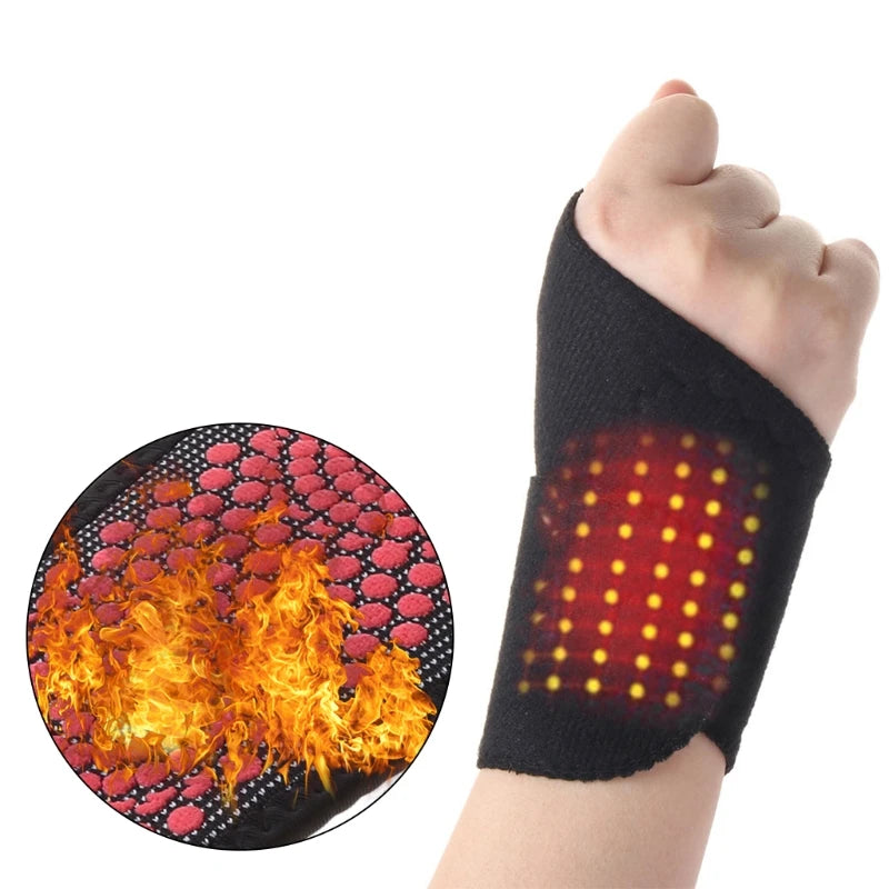 Self-Heating Wrist Band Magnetic Therapy Support Brace Wrap Heated