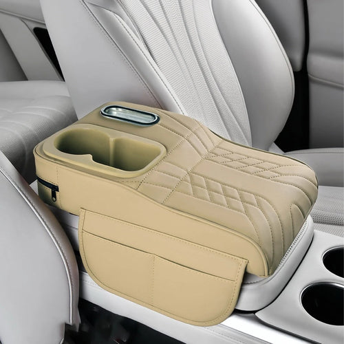 Multifunctional Car Armrest Cushion, Center Console Cover with Tissue