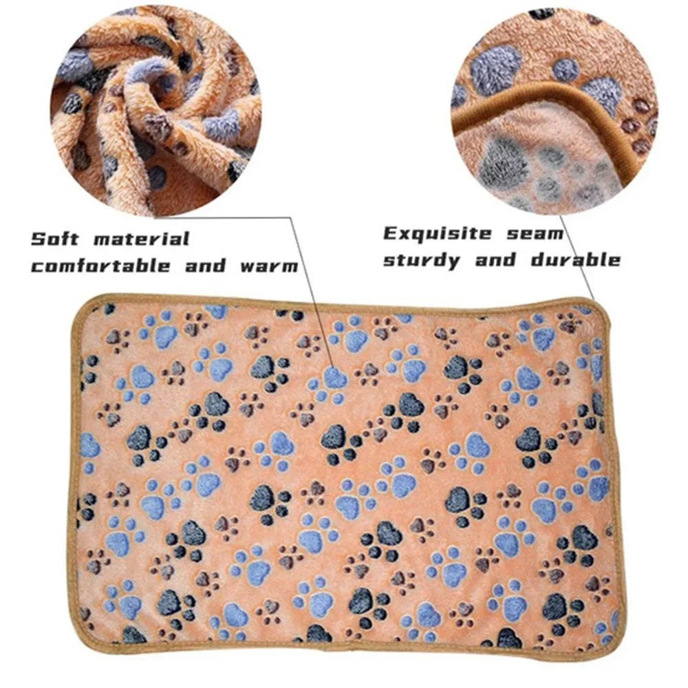 Soft Fluffy High Quality Pet Blanket Cozy Cartoon Pattern Mat Warm