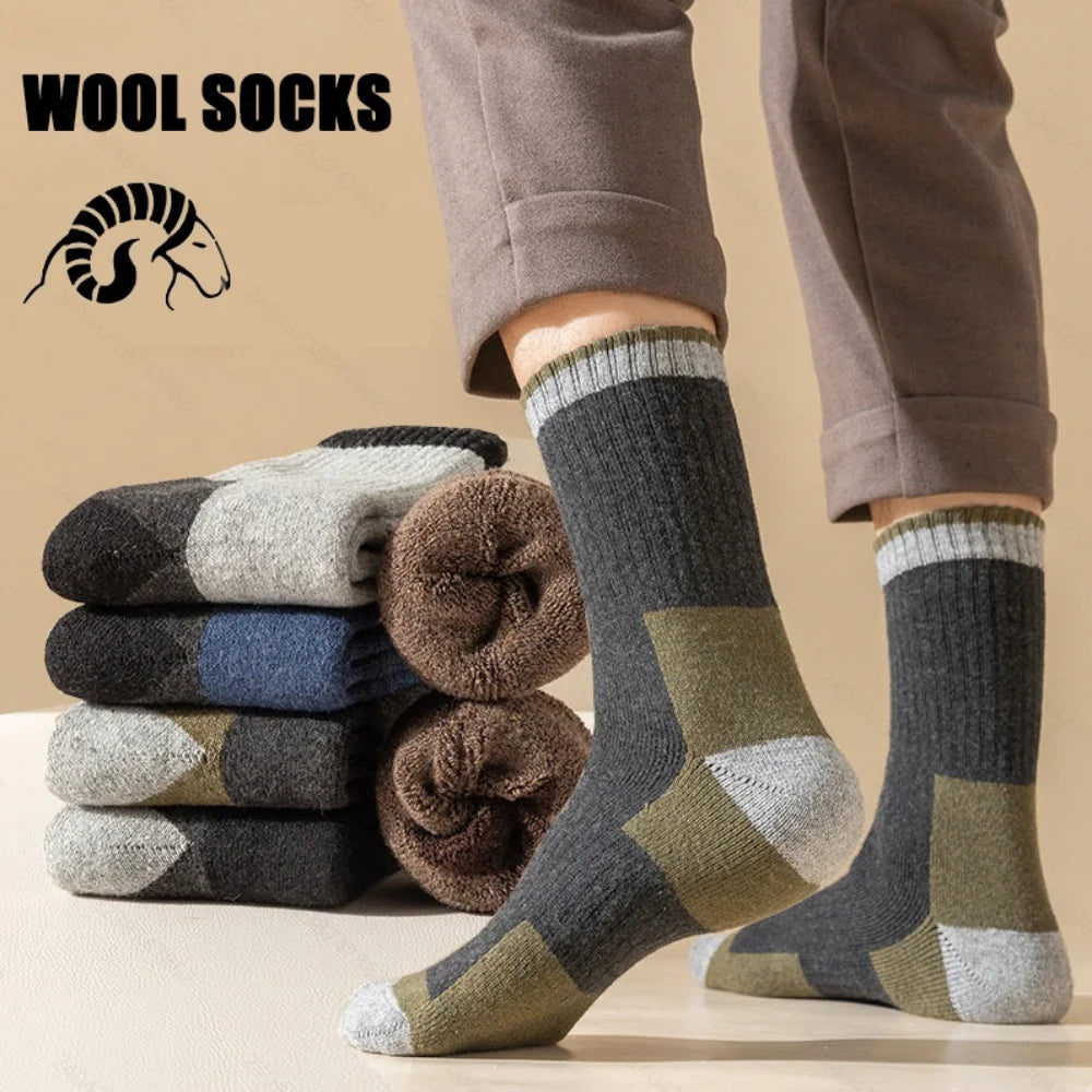 Winter Merino Wool Socks Thickened Warm Moisture Wicking Hiking Socks