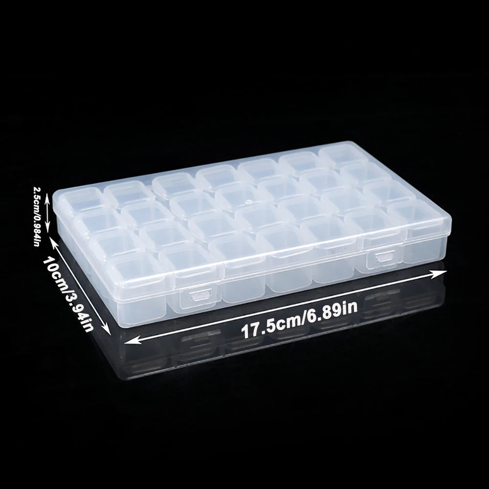 28 Grids Storage Box Adjustable Compartments for Jewelry Diamond