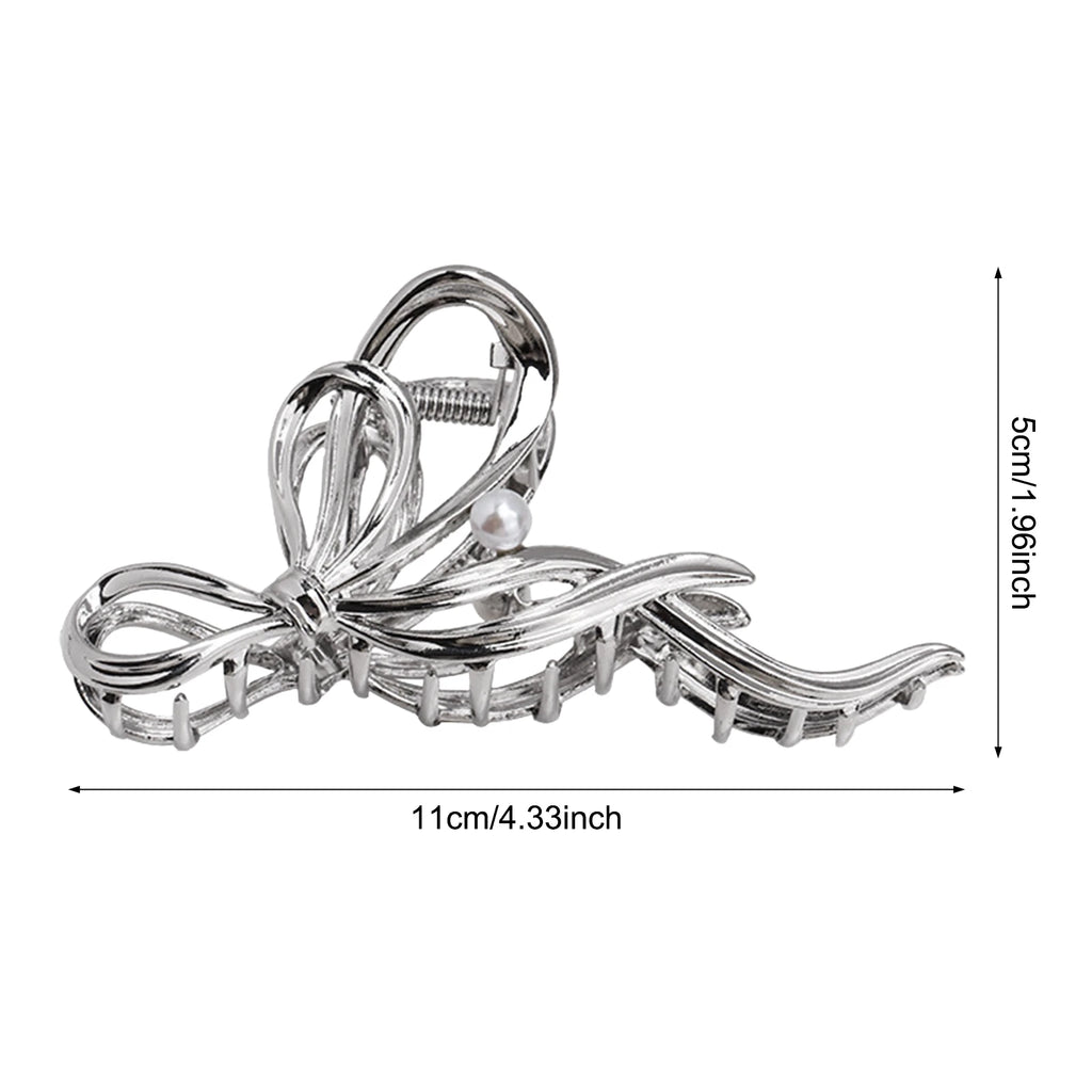 Bridal Hair Claw Clip Pearl Bow Ornament Wedding Party Accessory