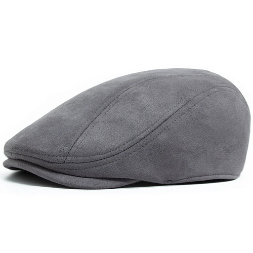 Suede Autumn Winter Beret Fashion Vintage Men Women Newsboy Hat