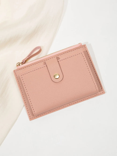 Minimalist and Fashionable Women's Short Card Bag Ultra-Thin Mini PU