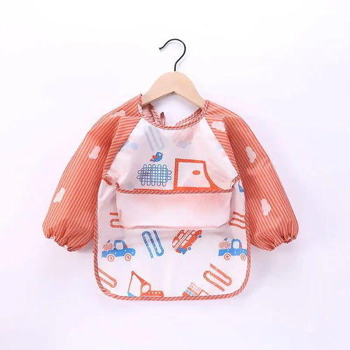 Waterproof Full Sleeve Baby Bibs Children Apron Long Sleeve Feeding