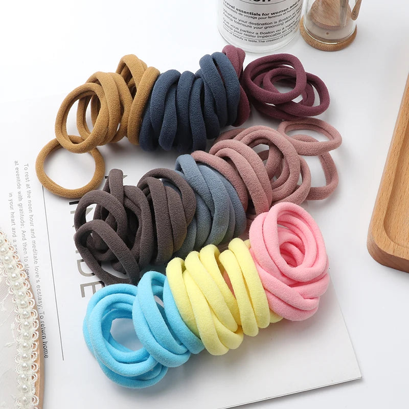 50 Pcs Girls Nylon Rubber Bands Elastic Hair Bands Hair Accessories