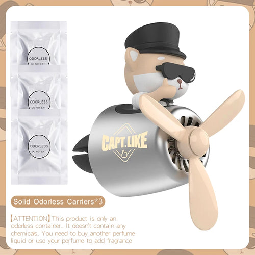 Odorless DIY Perfume Ornament Airplane Pilot Bear Car Air Freshener