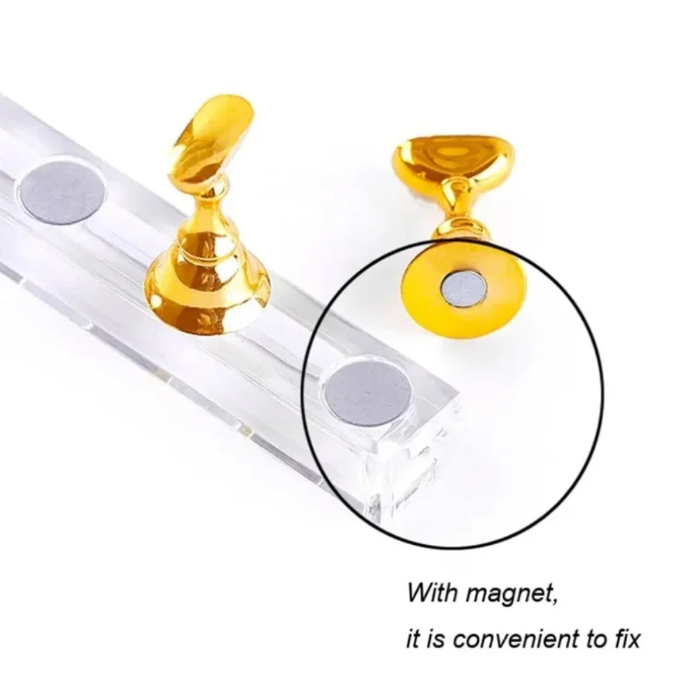 Magnetic Nail Tips Practice Holder Reusable Fake Nail Display Stand