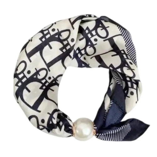Elegant Pearl Tail Magnetic Clasp Scarf Summer New Versatile