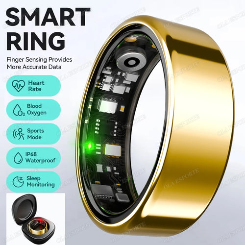 New R09 Smart Ring Men Women with Charging Case,Heart Rate Blood
