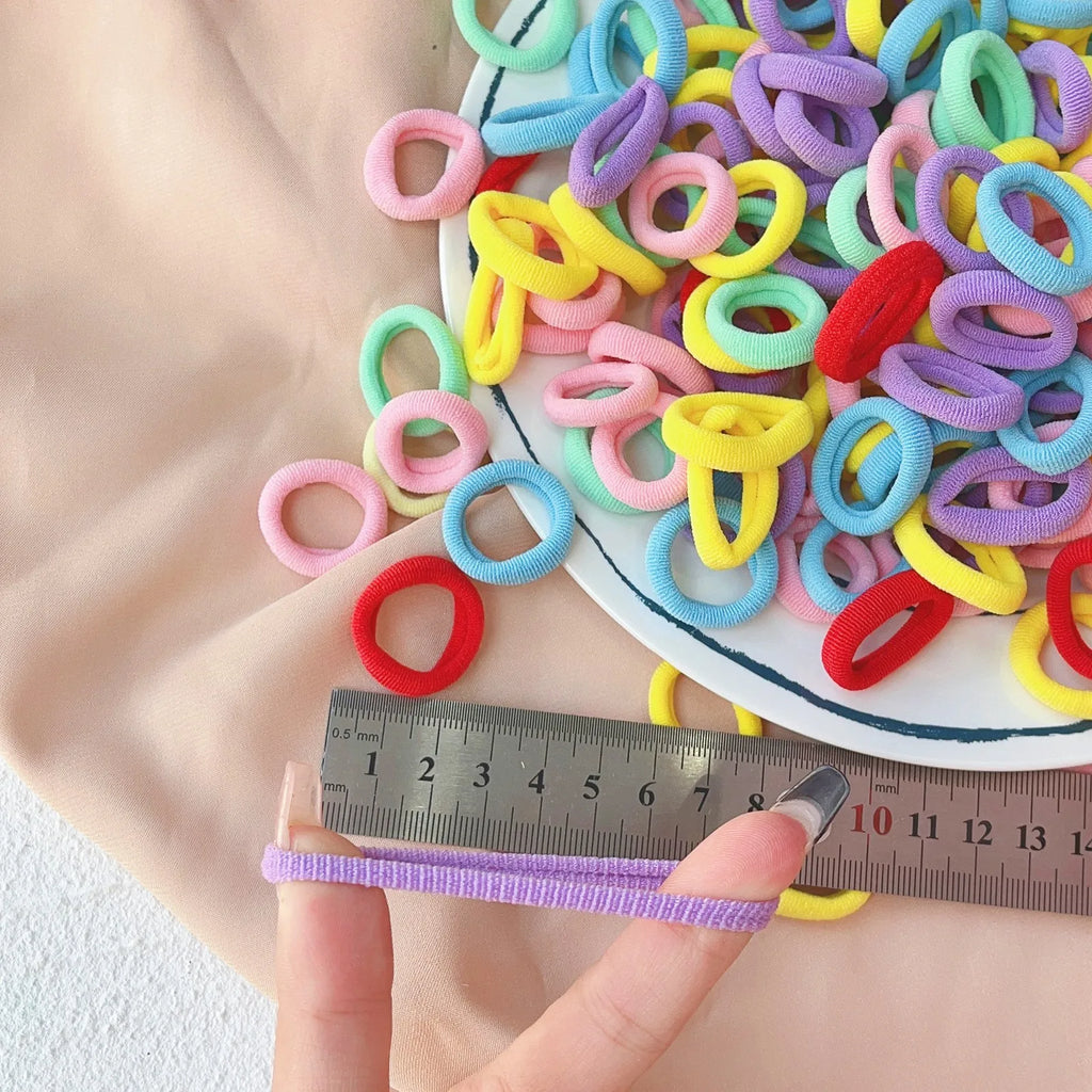 50PCS/Set Women Girls Basic Hair Bands  Simple Solid Colors Elastic