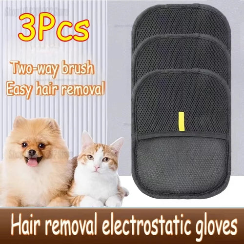 Washable Pet Hair Removal Gloves, Double‑sided Lint Dehairing Tool for
