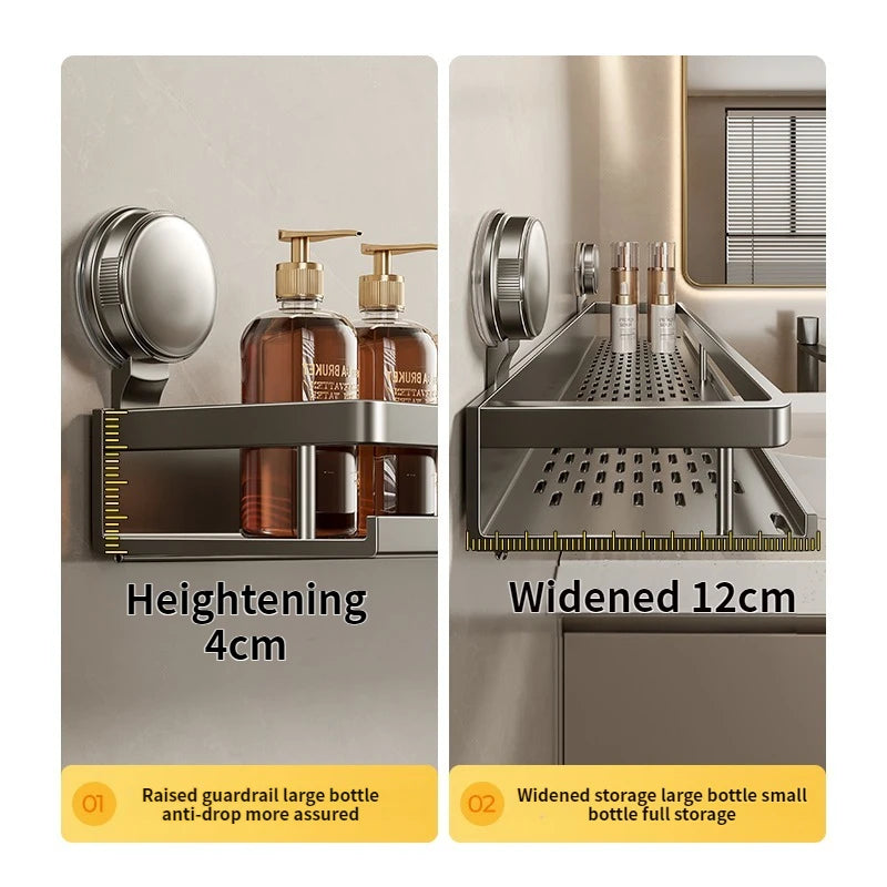Multifunctional Suction Cup Rack Kitchen Utensils Storage Wall Mounted