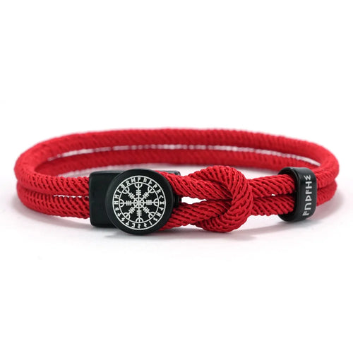 Viking Rune Amulet Rope Bracelet for Men Women Handmade Braided
