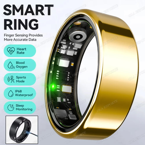 New R09 Smart Ring Men Women with Charging Case,Heart Rate Blood