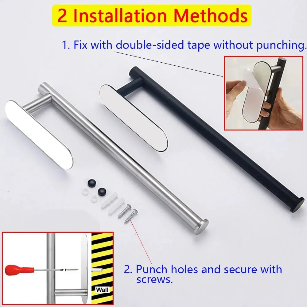 Kitchen Paper Towel Holder Adhesive Tissue Hanger Toilet Roll Paper