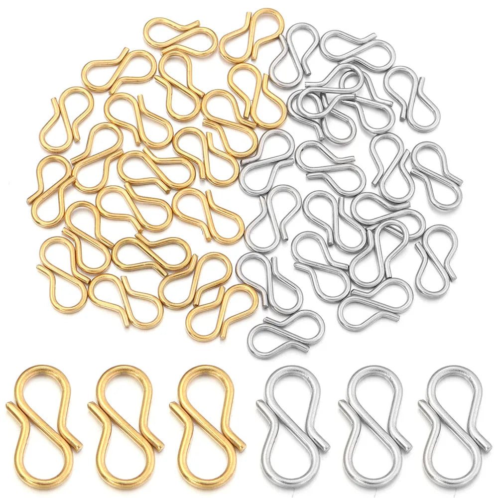 30pcs Stainless Steel S Shape End Clasps Hooks Chains Connectors For