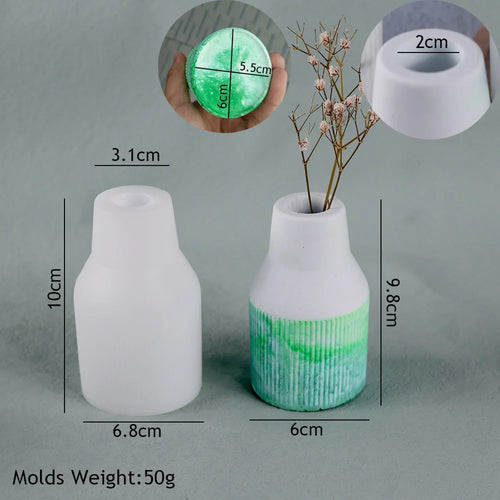Circular Stripe Vase Silicone Mold DIY Cylindrical Stereoscopic Vase
