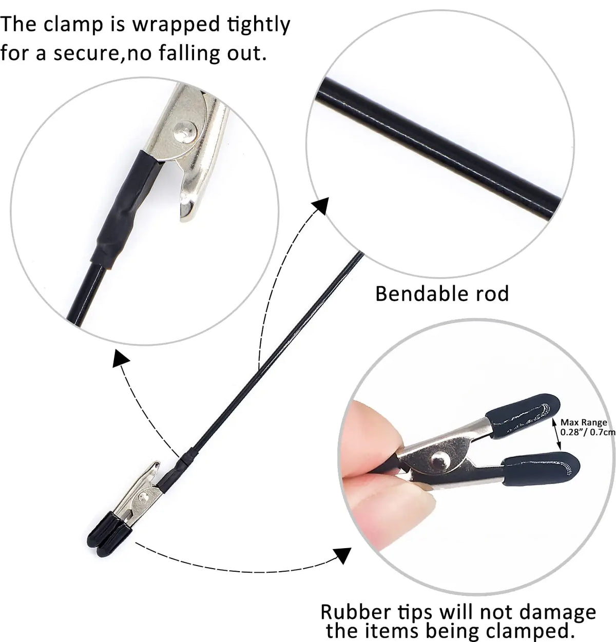 Rafford 12 Pcs Bendable Model Painting Alligator Clip Sticks Rubber