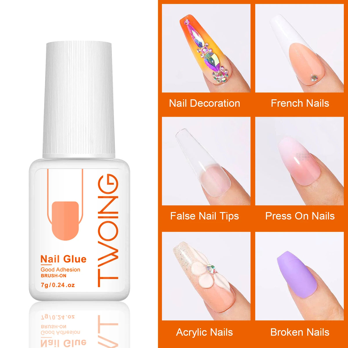 7g Super Strong Nail Glue For False Nail Tips, Acrylic Nails,Press On