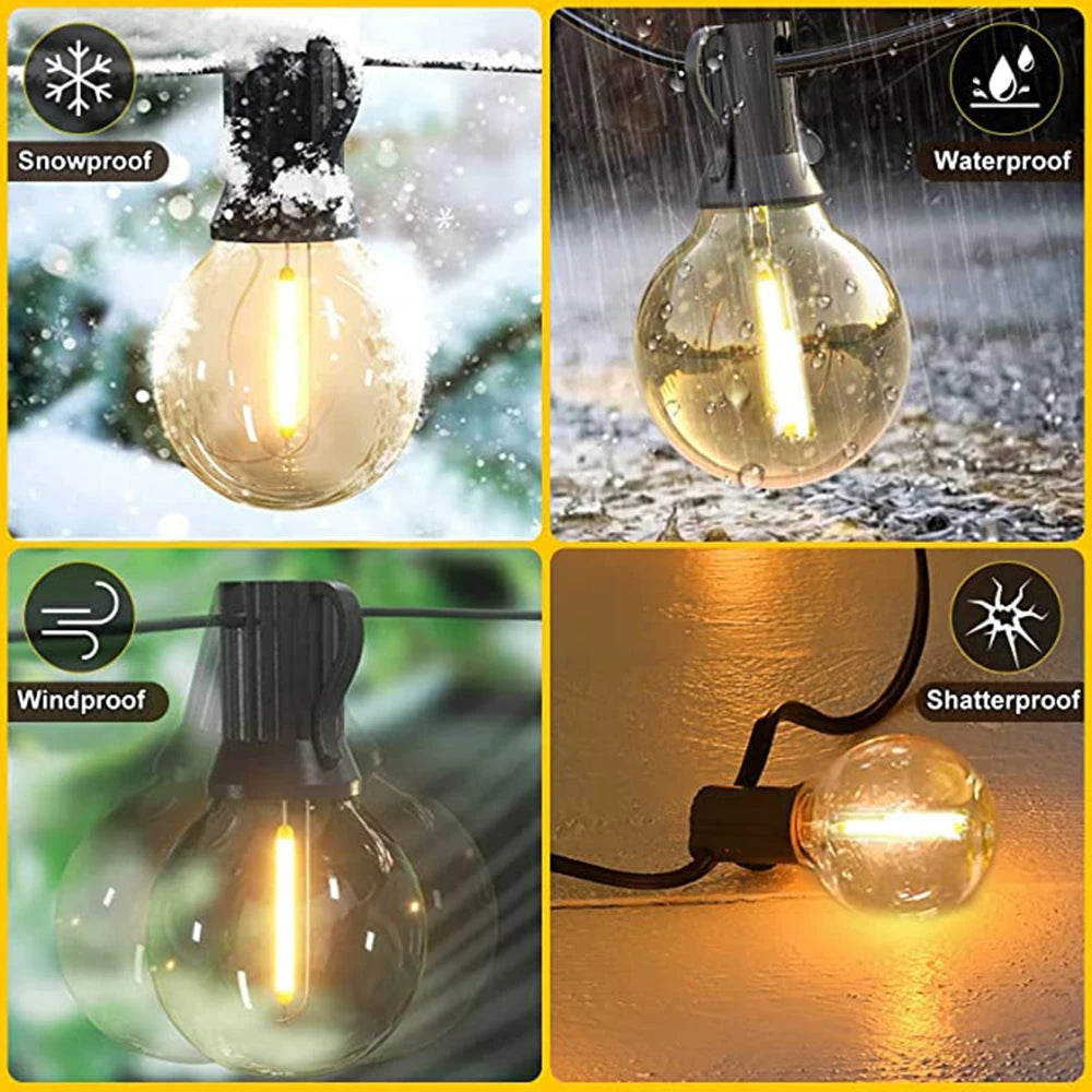 Outdoor String Lights LED G40 Festoon Fairy Patio Garland
