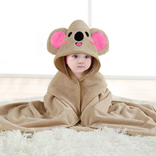 Baby Animal-Shaped Bathrobe, Quick-Absorbing Soft Hooded Bath Towel