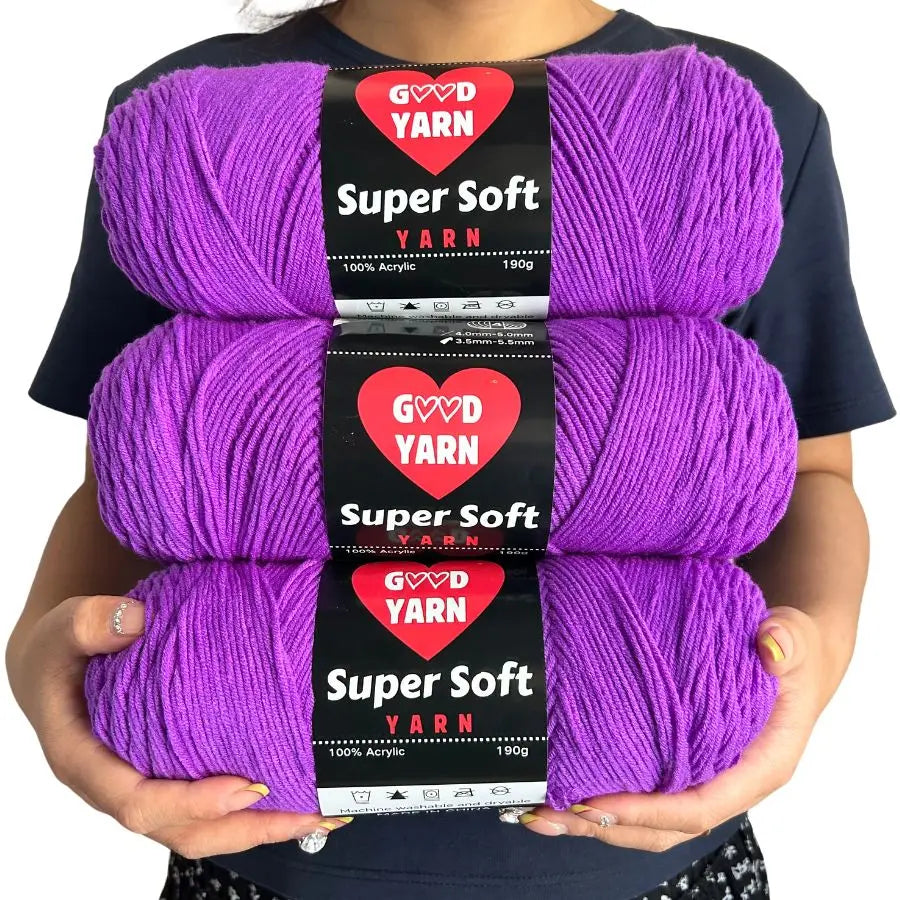 190g x 3 Pcs Soft & Cozy Multicolored Acrylic Yarn for Crocheting
