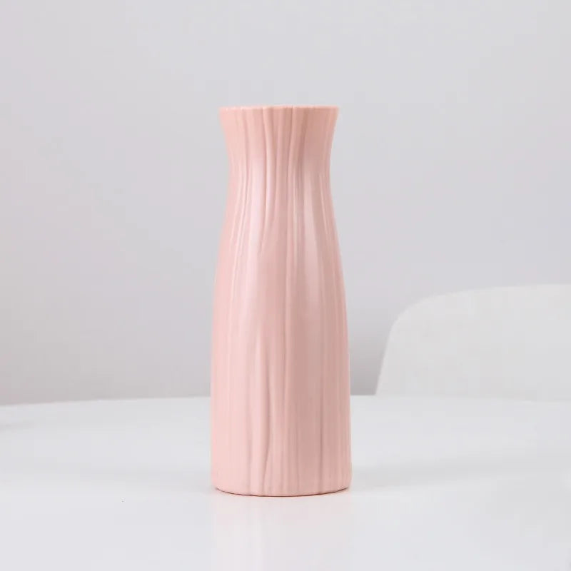 Nordic Flower Vase Minimalist Style Solid Color Plastic Pot