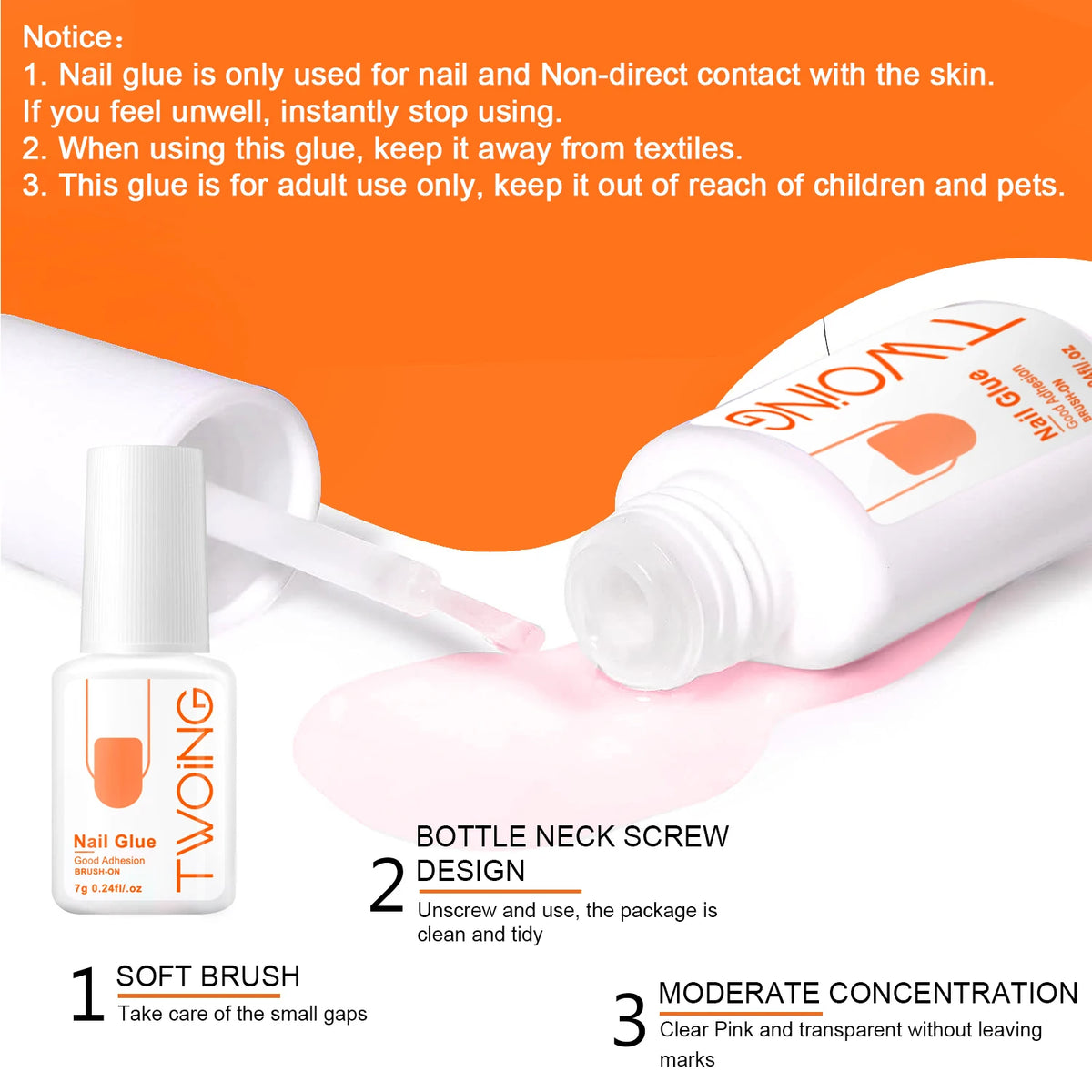 7g Super Strong Nail Glue For False Nail Tips, Acrylic Nails,Press On