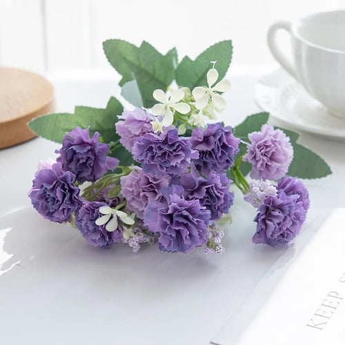 5 Forks 15 Heads Small Carnation for Wedding Arch Decor Christmas