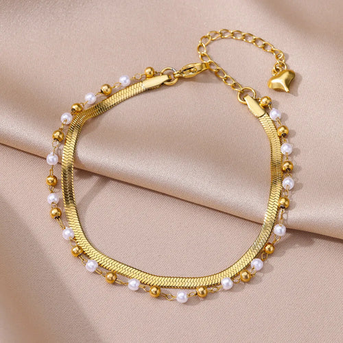 Anklets for Women Summer Beach Accessories Stainless Steel Imitation