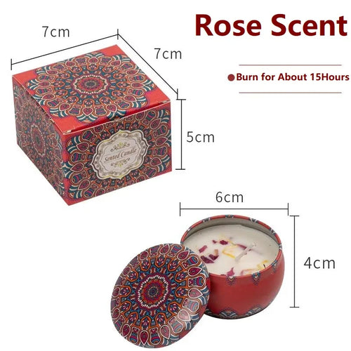 Vintage Scented Candles Soy Wax Candle Jars Flower Fragrance