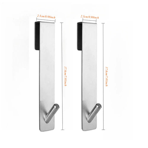 1-2pcs Stainless Steel Non Perforated Glass Door Hook, Portable
