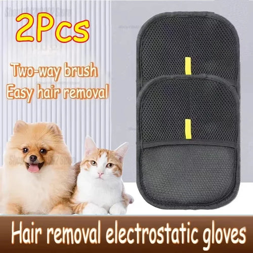 Washable Pet Hair Removal Gloves, Double‑sided Lint Dehairing Tool for