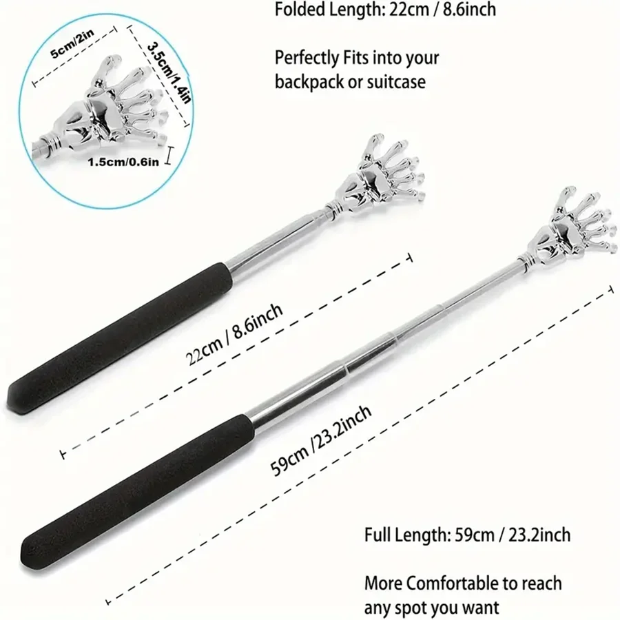 Compact Telescopic Back Massager – Portable Extendable Stainless