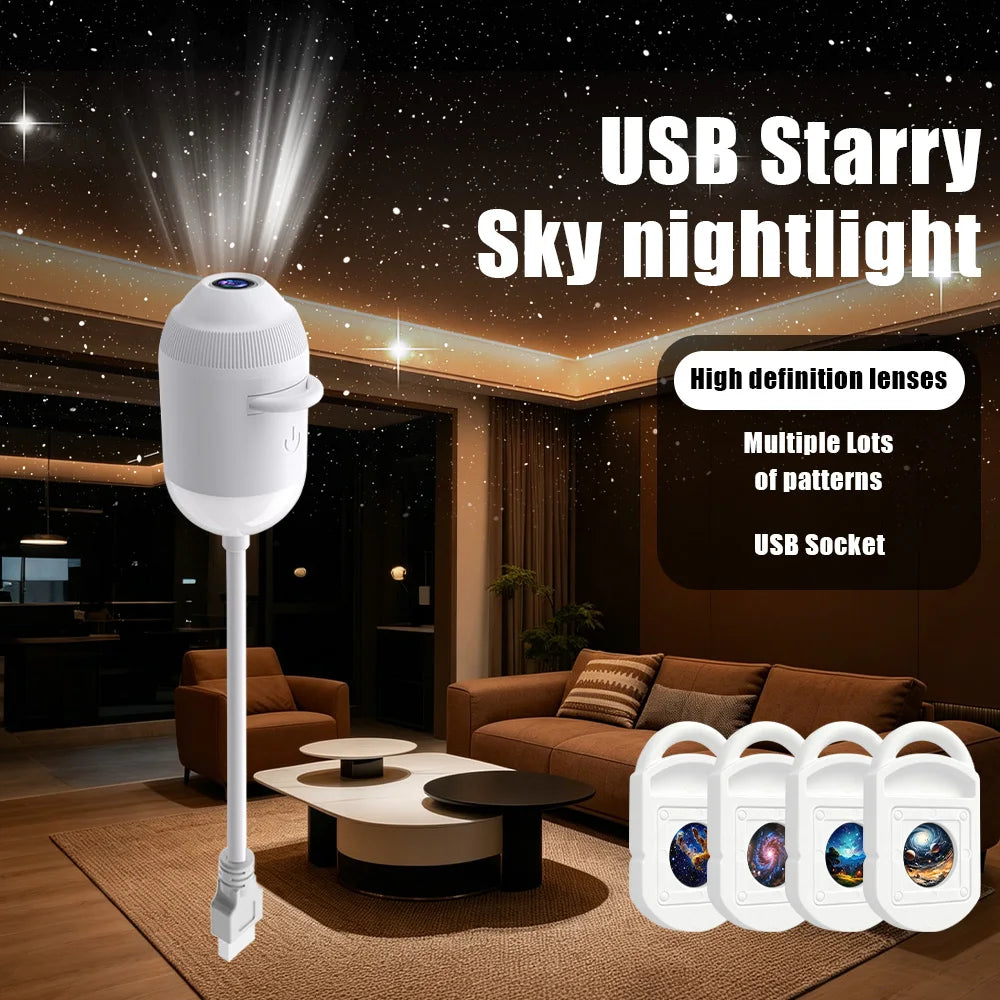 USB Starry Sky Projection Light for Car Interior, Home, Bedroom