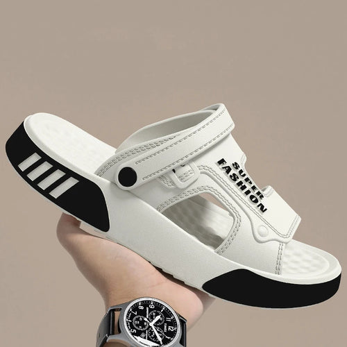 SHAJI Men Slippers Summer EVA Soft-soled Platform Slides Sandals