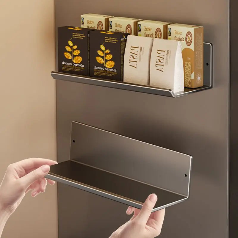 Magnetic Kitchen Refrigerator Storage Rack Without Punching