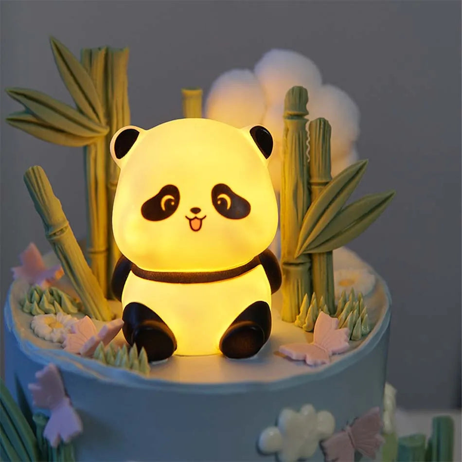 Panda LED Night Light Living Room Cute Panda Plastic Lamp Bedside