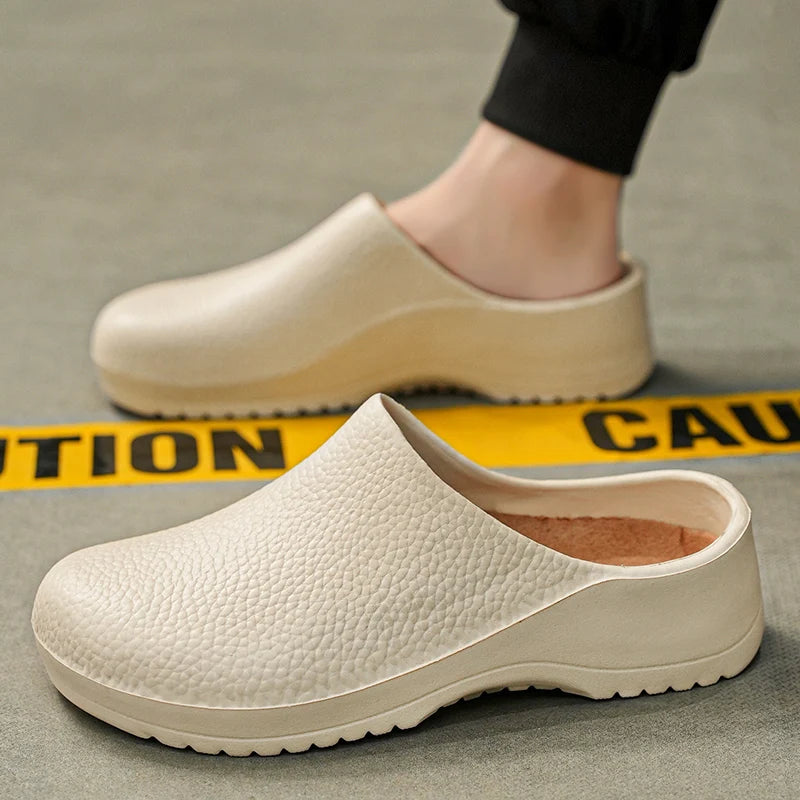 Men Sandals Garden Clogs Waterproof Anti-Slip Oil-Resistant Chef Shoes